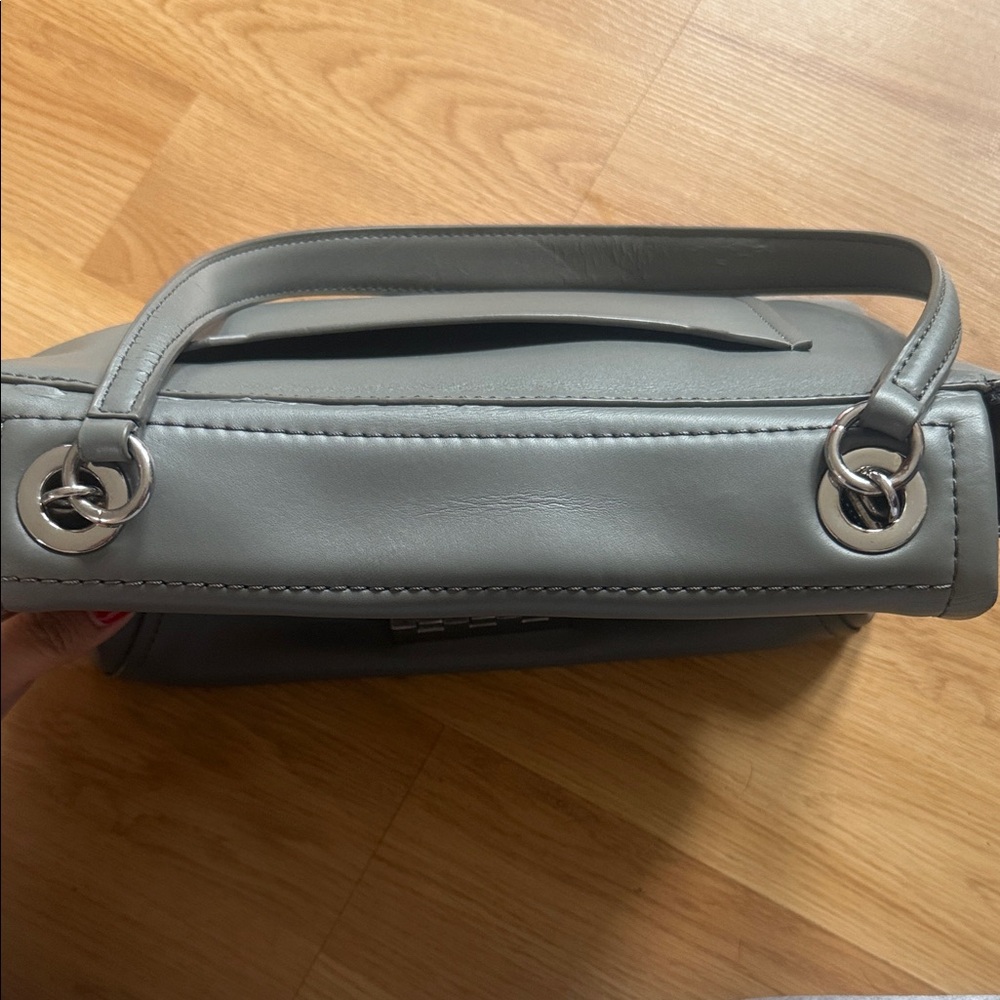 Zac Posen Satchel Gray Leather Shoulder Bag - Picture 5 of 10